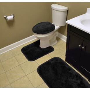 Black Toilet Seat Cover Bath Rugs & Mats You'll Love | Wayfair